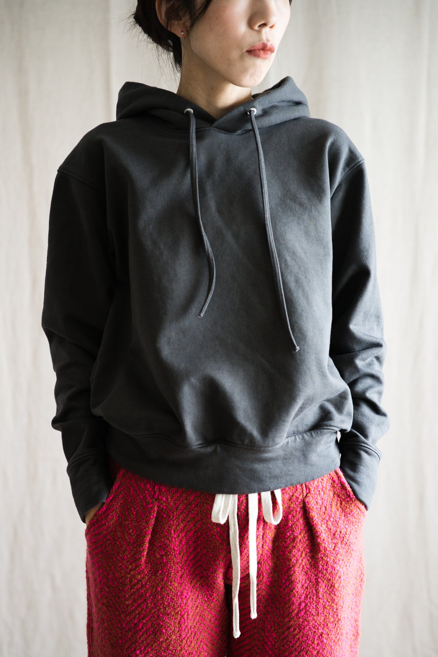 シルキーコットンフーディ/Silky Cotton Hoodie/Khaki Gray