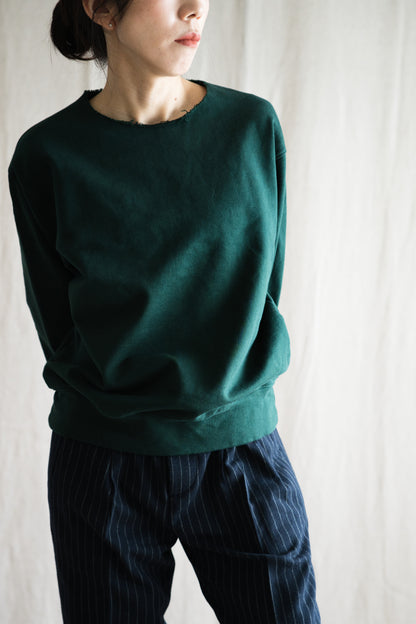 シルキーコットンクルースウェット/Silky Cotton Crew Sweatshirt/Moss Green