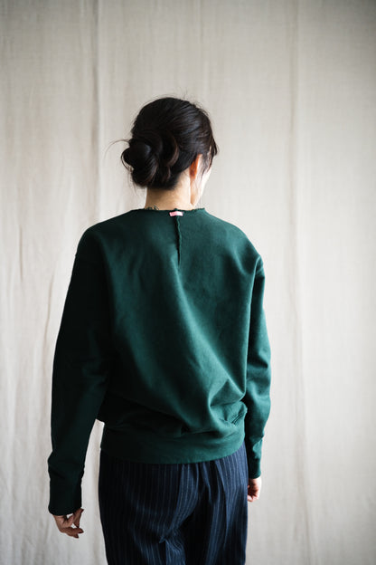 シルキーコットンクルースウェット/Silky Cotton Crew Sweatshirt/Moss Green