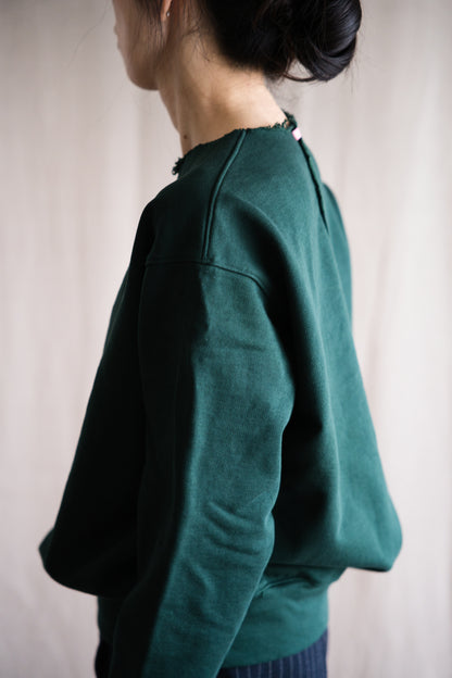 シルキーコットンクルースウェット/Silky Cotton Crew Sweatshirt/Moss Green