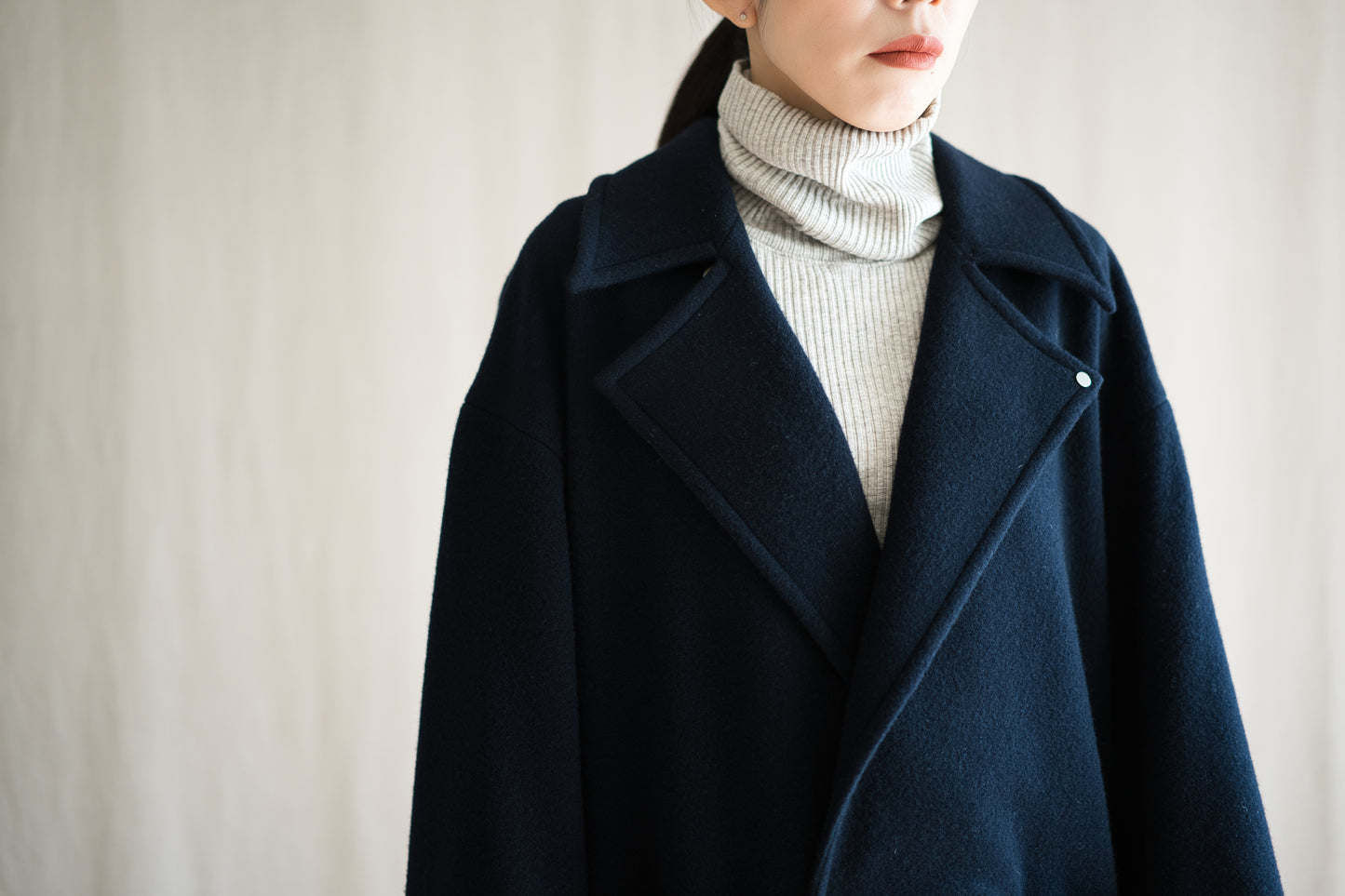 Moss Wool Chester Coat/Navy
