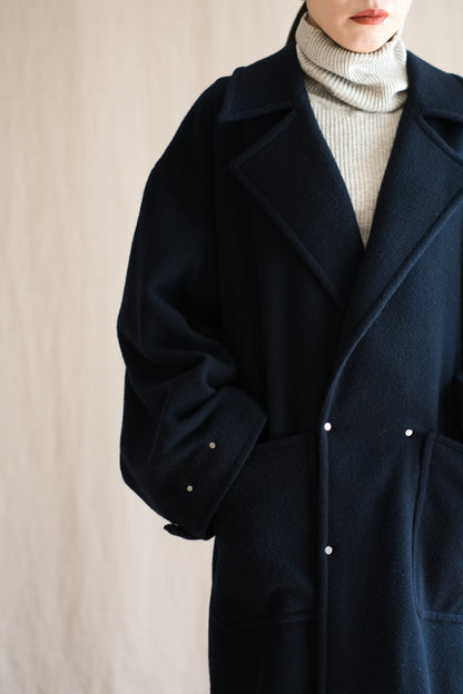 Moss Wool Chester Coat/Navy