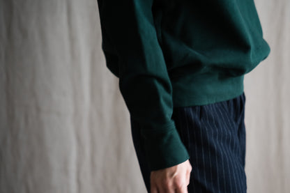 シルキーコットンクルースウェット/Silky Cotton Crew Sweatshirt/Moss Green