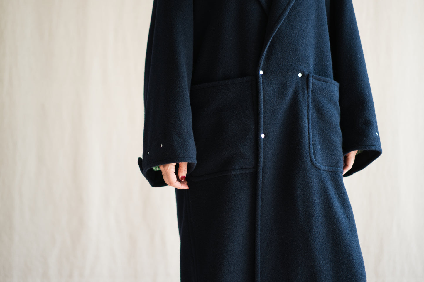 Moss Wool Chester Coat/Navy