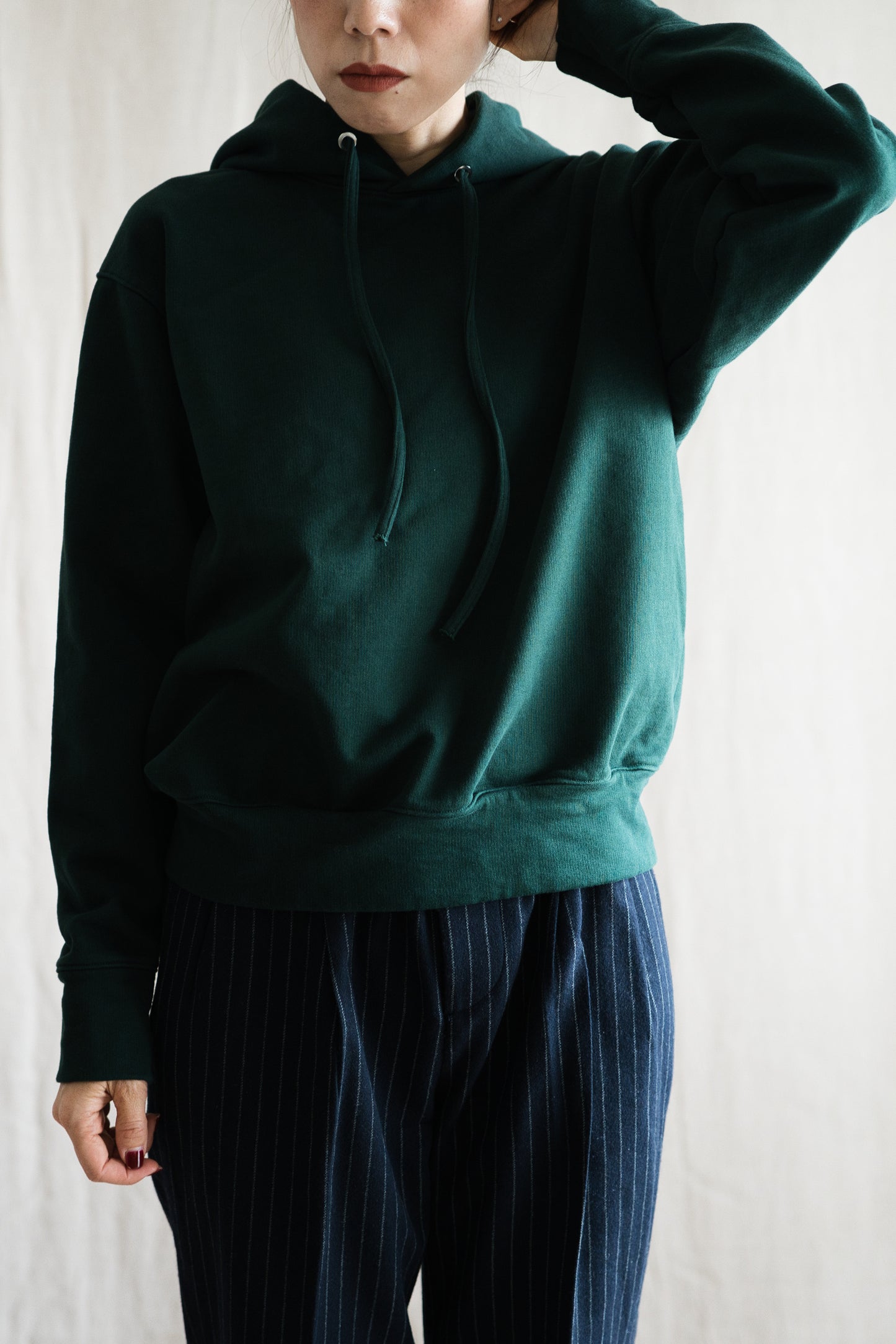 シルキーコットンフーディ/Silky Cotton Hoodie/Moss Green