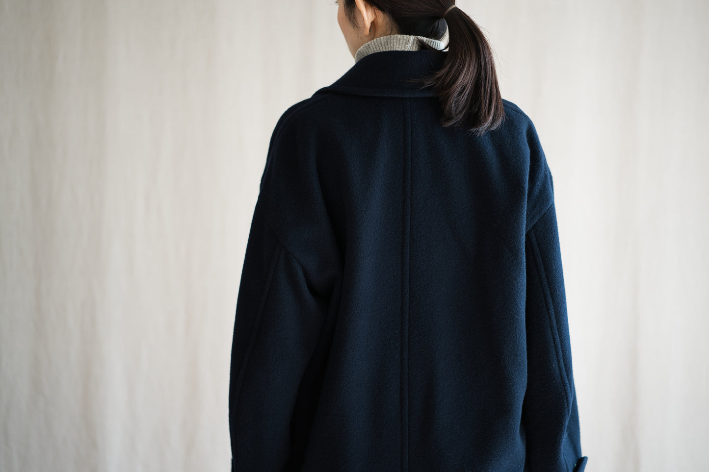 Moss Wool Chester Coat/Navy