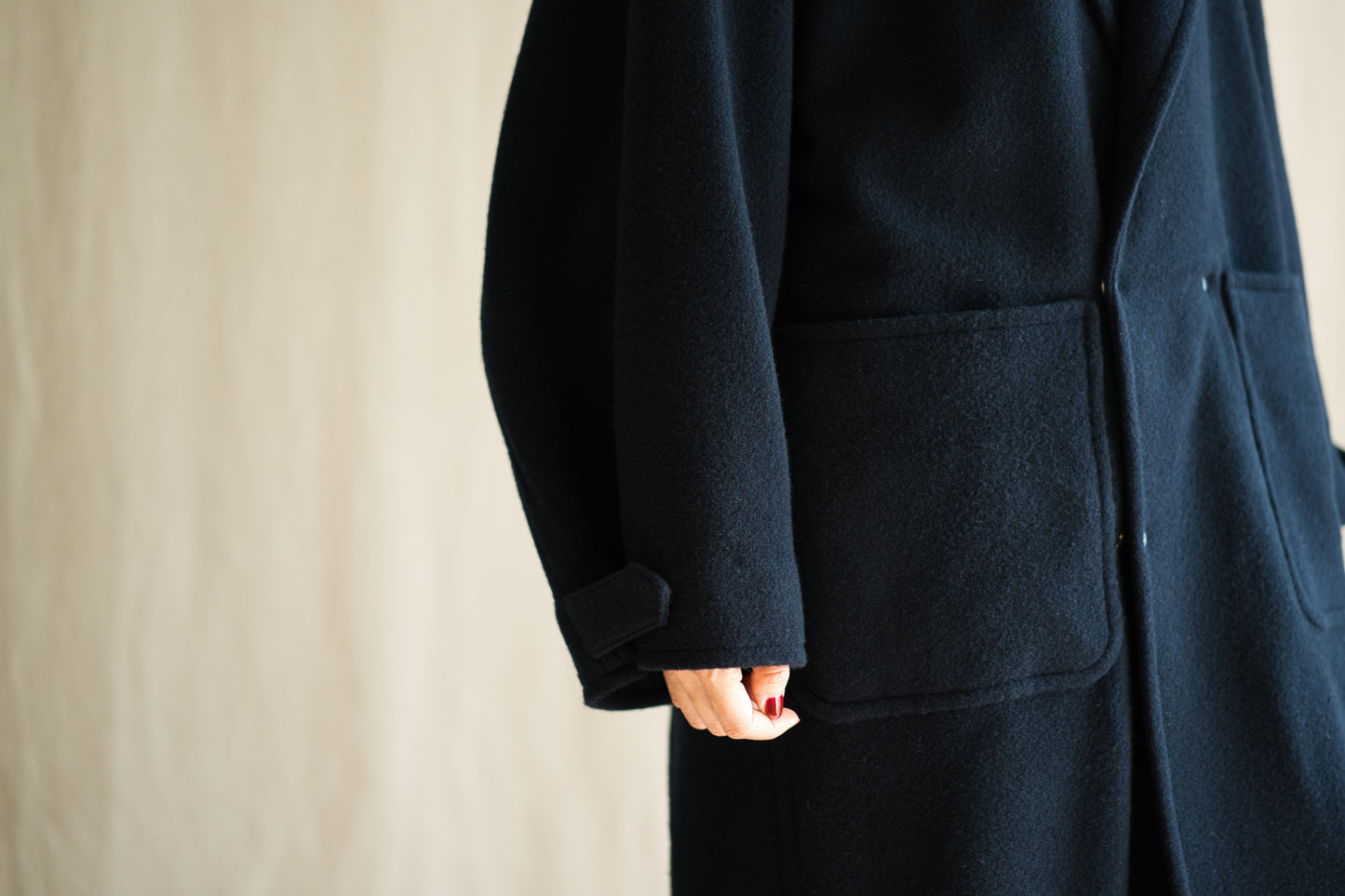 Moss Wool Chester Coat/Navy
