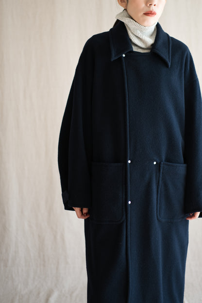 Moss Wool Chester Coat/Navy