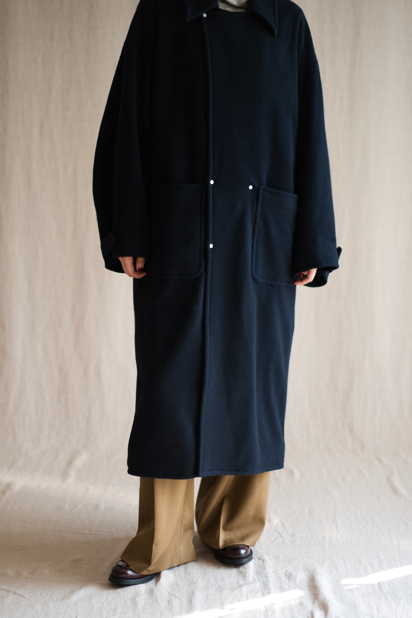 Moss Wool Chester Coat/Navy