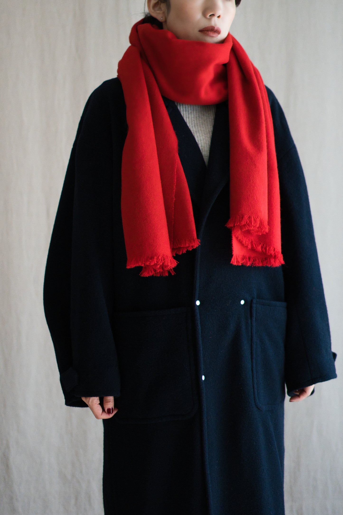 Wool Alpaca Stole/Fresh Red