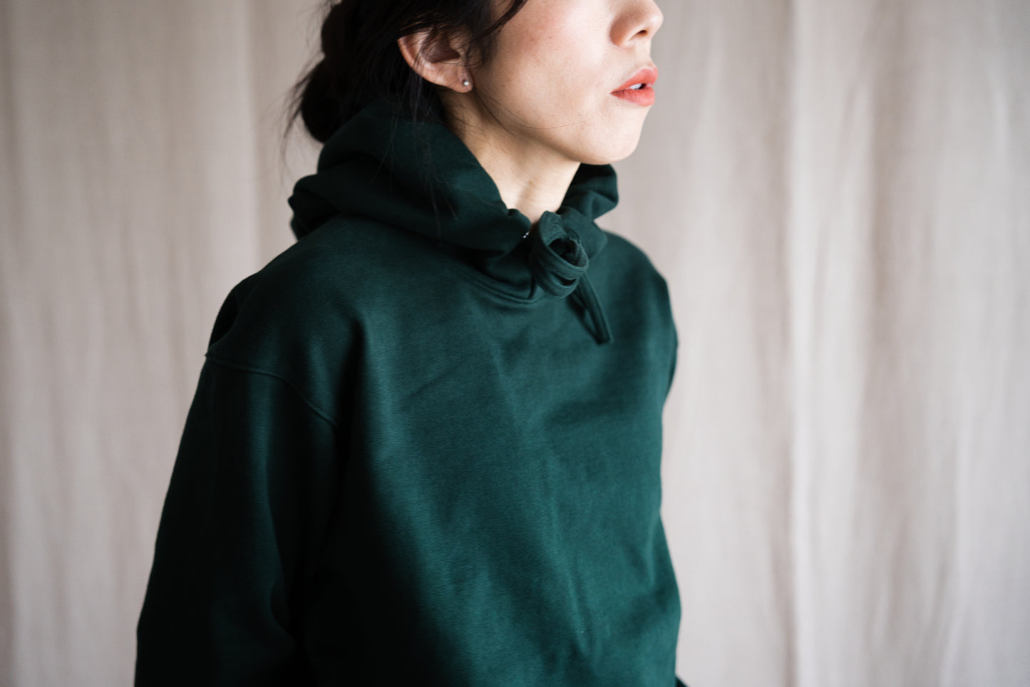 シルキーコットンフーディ/Silky Cotton Hoodie/Moss Green