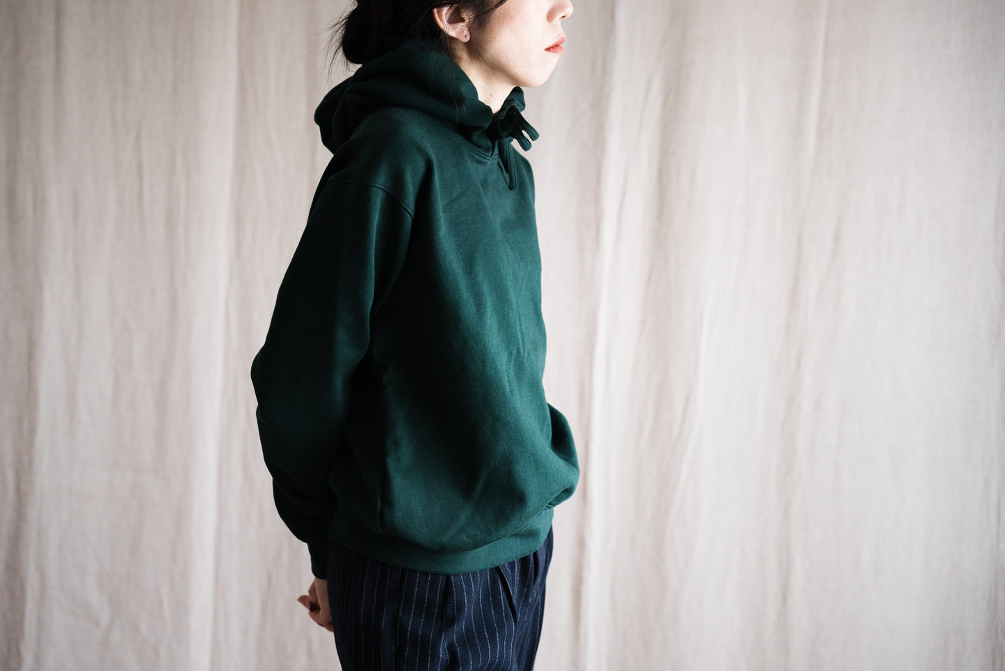 シルキーコットンフーディ/Silky Cotton Hoodie/Moss Green