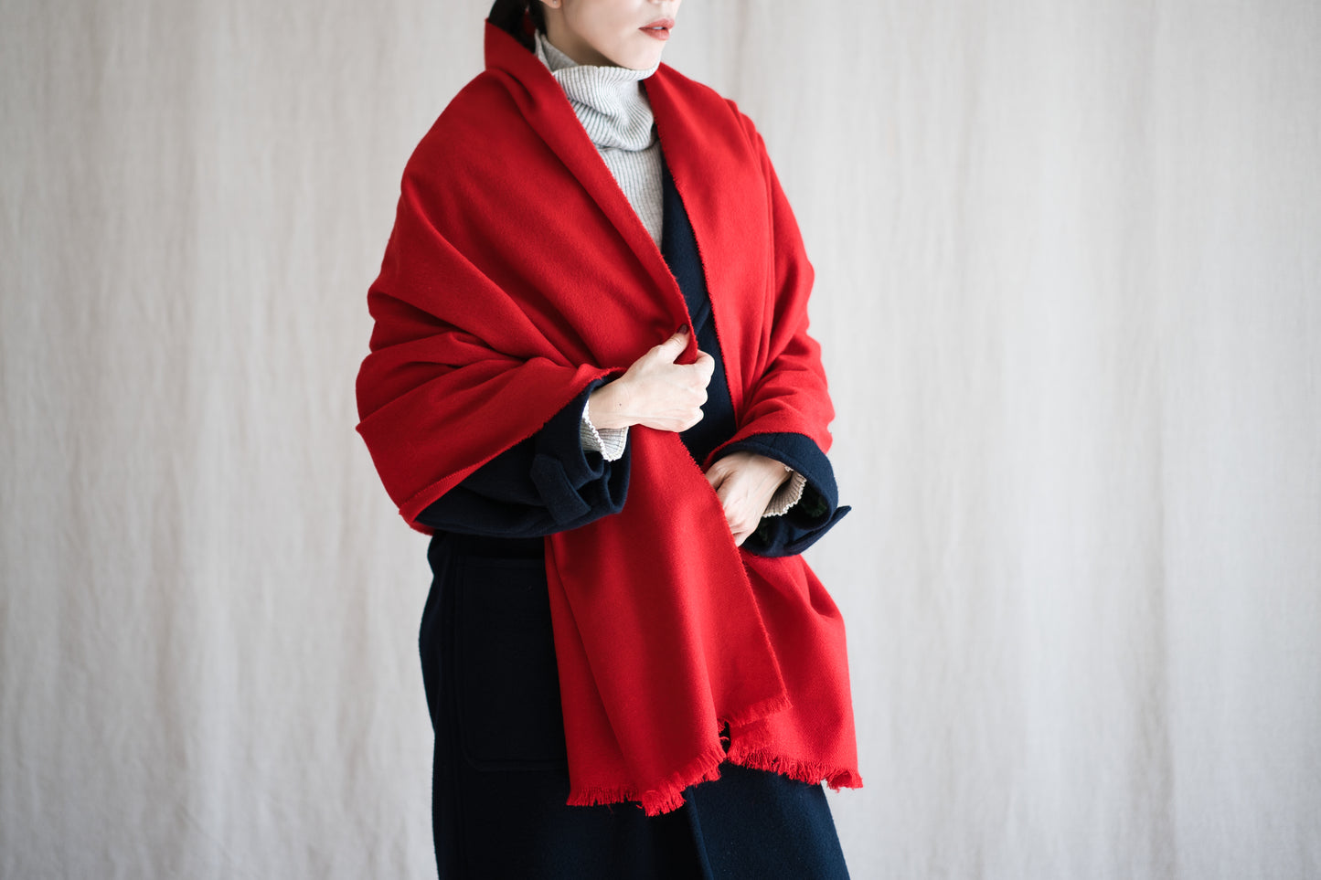 Wool Alpaca Stole/Fresh Red