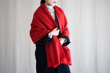 Wool Alpaca Stole/Fresh Red