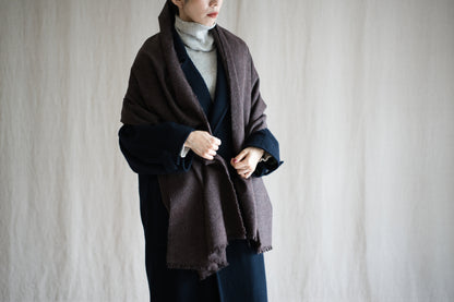 Wool Alpaca Stole/Mottled Brown