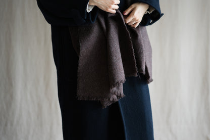 Wool Alpaca Stole/Mottled Brown