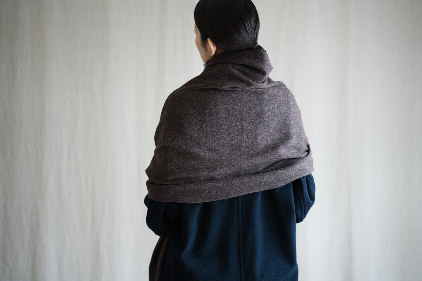 Wool Alpaca Stole/Mottled Brown