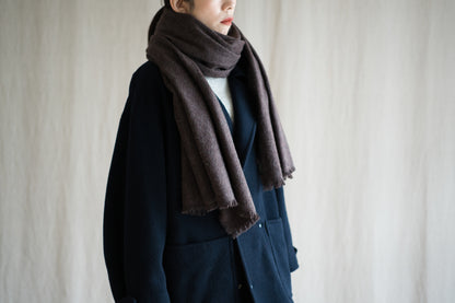 Wool Alpaca Stole/Mottled Brown