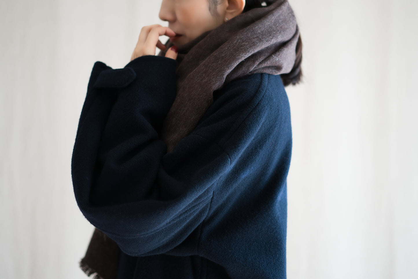 Wool Alpaca Stole/Mottled Brown