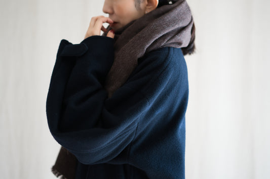 Wool Alpaca Stole/Mottled Brown