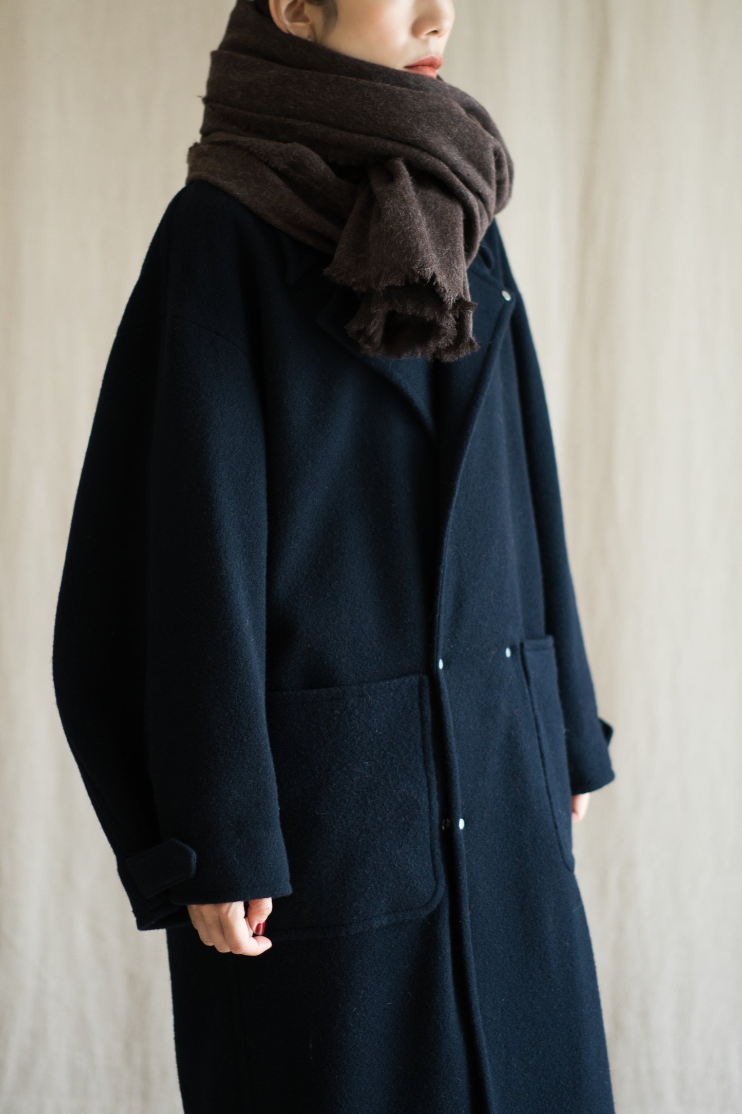 Wool Alpaca Stole/Mottled Brown