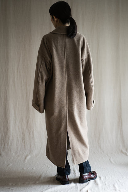 Moss Wool Chester Coat/Mottled Beige