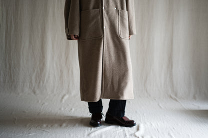 Moss Wool Chester Coat/Mottled Beige