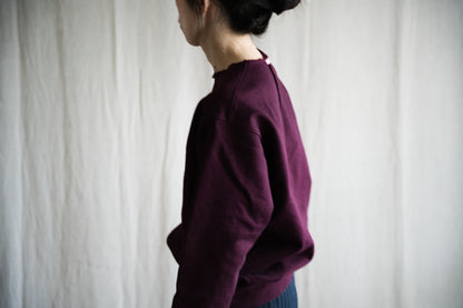 シルキーコットンクルースウェット/Silky Cotton Crew Sweatshirt/Burgundy