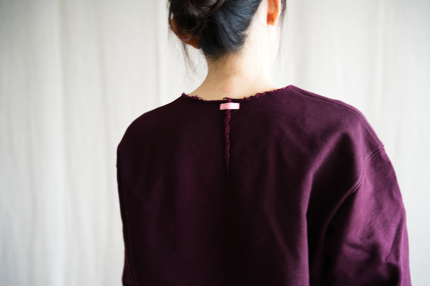 シルキーコットンクルースウェット/Silky Cotton Crew Sweatshirt/Burgundy