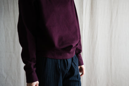 シルキーコットンクルースウェット/Silky Cotton Crew Sweatshirt/Burgundy