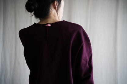 シルキーコットンクルースウェット/Silky Cotton Crew Sweatshirt/Burgundy