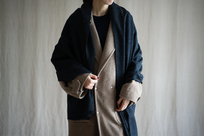 Wool Alpaca Stole/Dark Navy