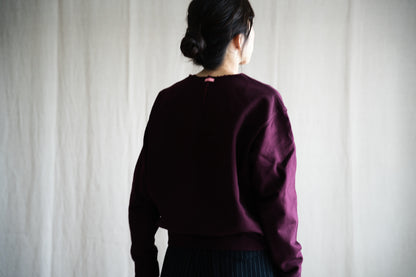 シルキーコットンクルースウェット/Silky Cotton Crew Sweatshirt/Burgundy