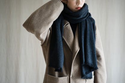 Wool Alpaca Stole/Dark Navy