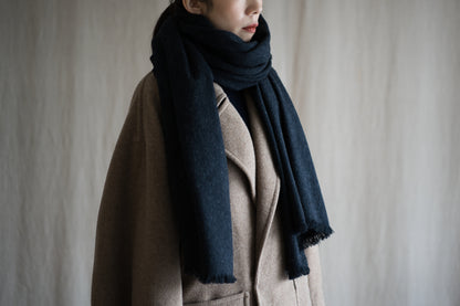 Wool Alpaca Stole/Dark Navy
