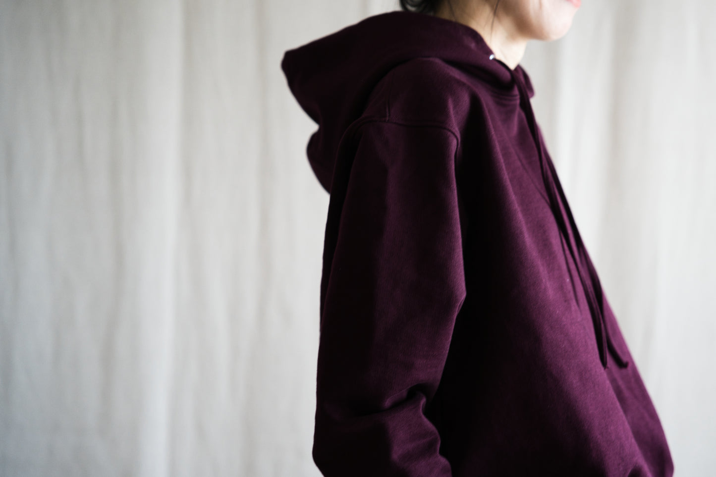 シルキーコットンフーディ/Silky Cotton Hoodie/Burgundy