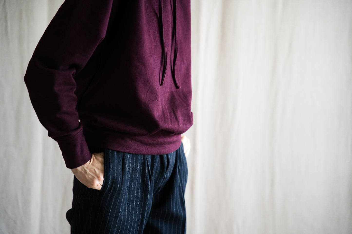 シルキーコットンフーディ/Silky Cotton Hoodie/Burgundy