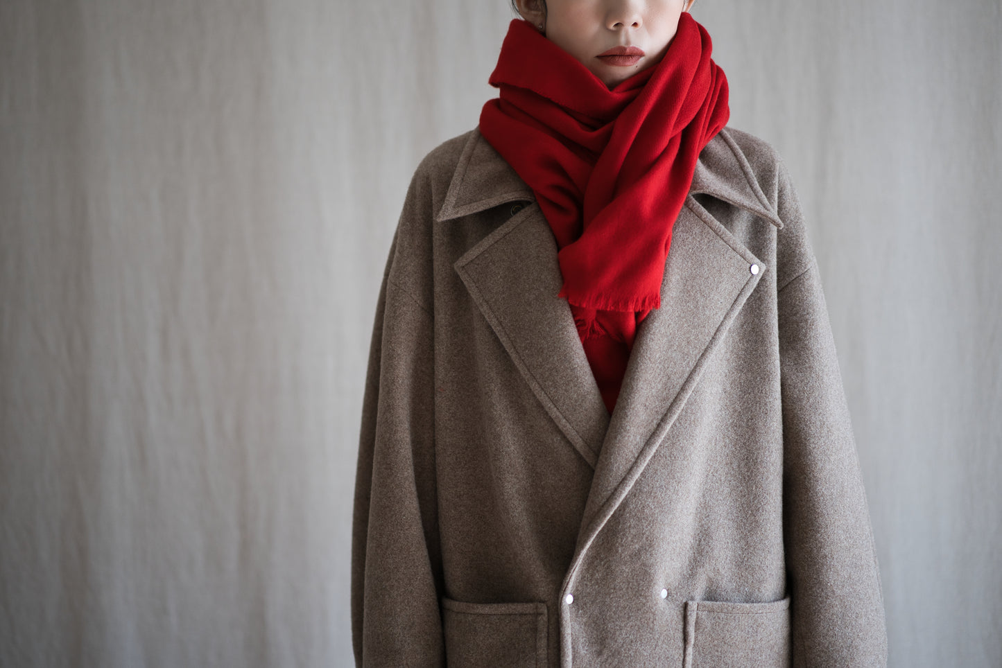 Wool Alpaca Stole/Fresh Red