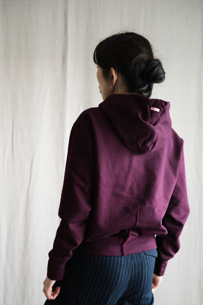 シルキーコットンフーディ/Silky Cotton Hoodie/Burgundy