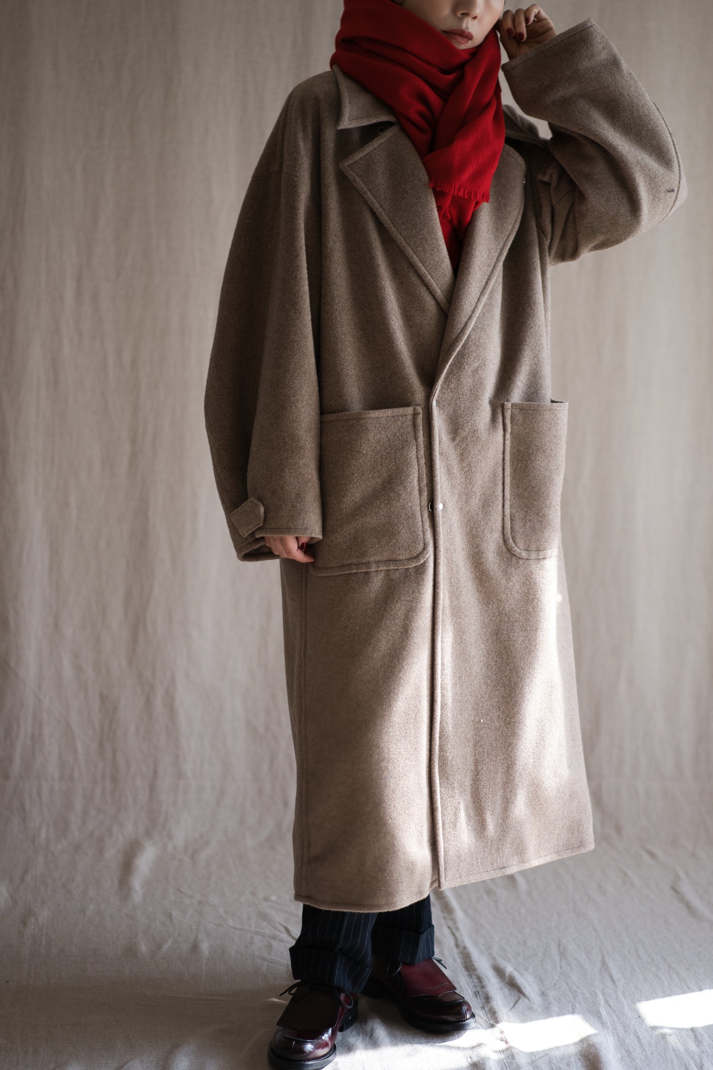 Wool Alpaca Stole/Fresh Red