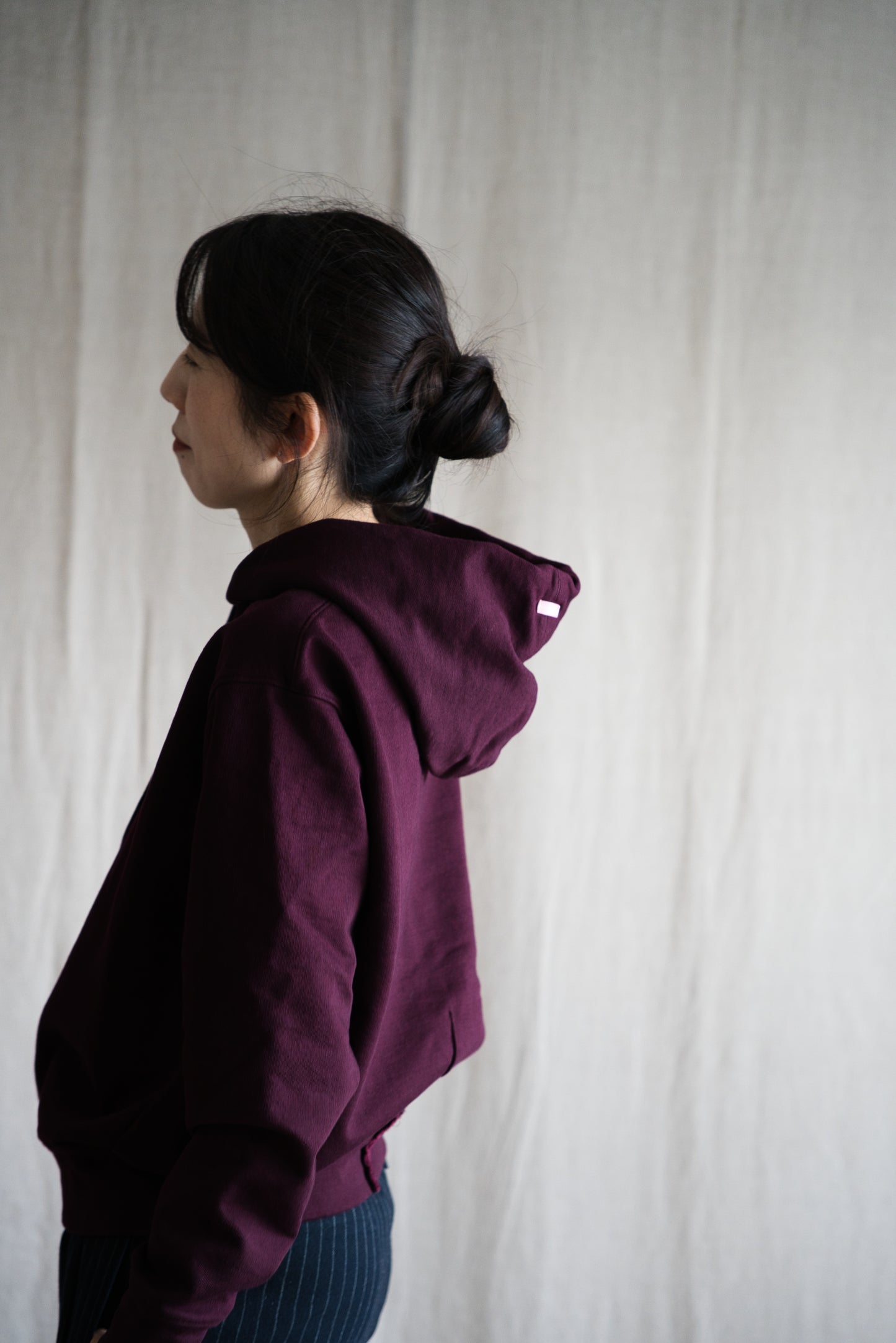 シルキーコットンフーディ/Silky Cotton Hoodie/Burgundy