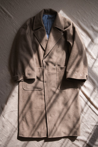 Moss Wool Chester Coat/Mottled Beige