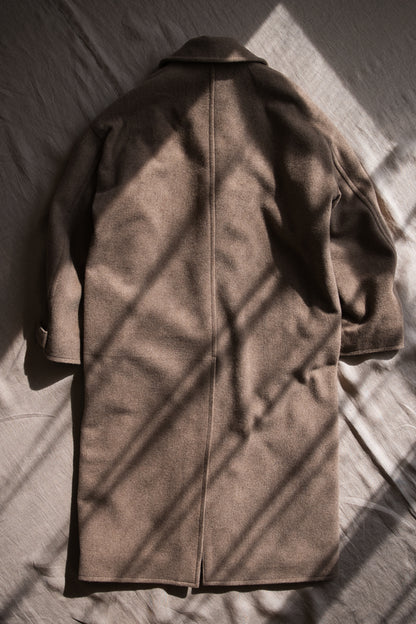 Moss Wool Chester Coat/Mottled Beige