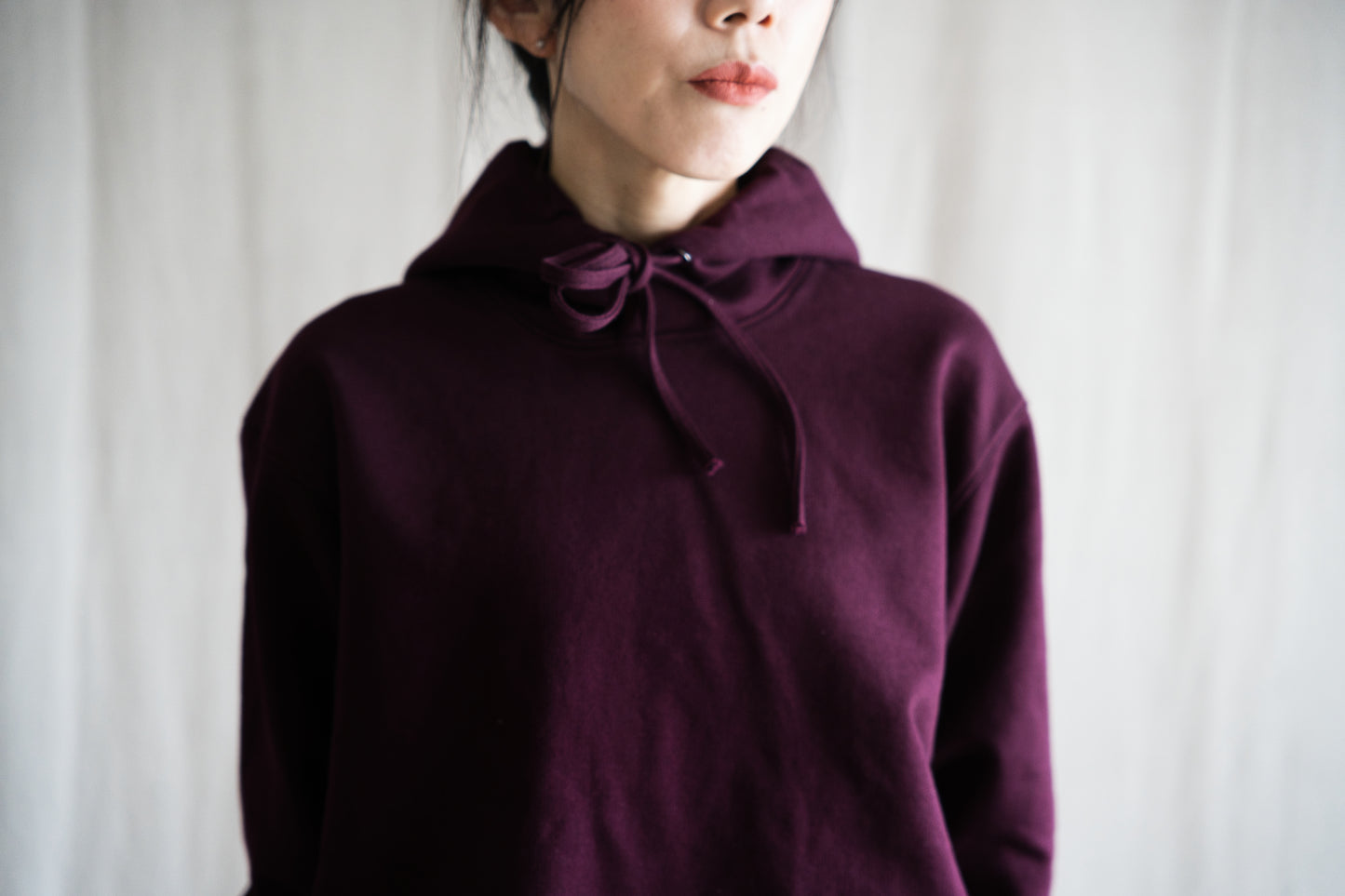 シルキーコットンフーディ/Silky Cotton Hoodie/Burgundy