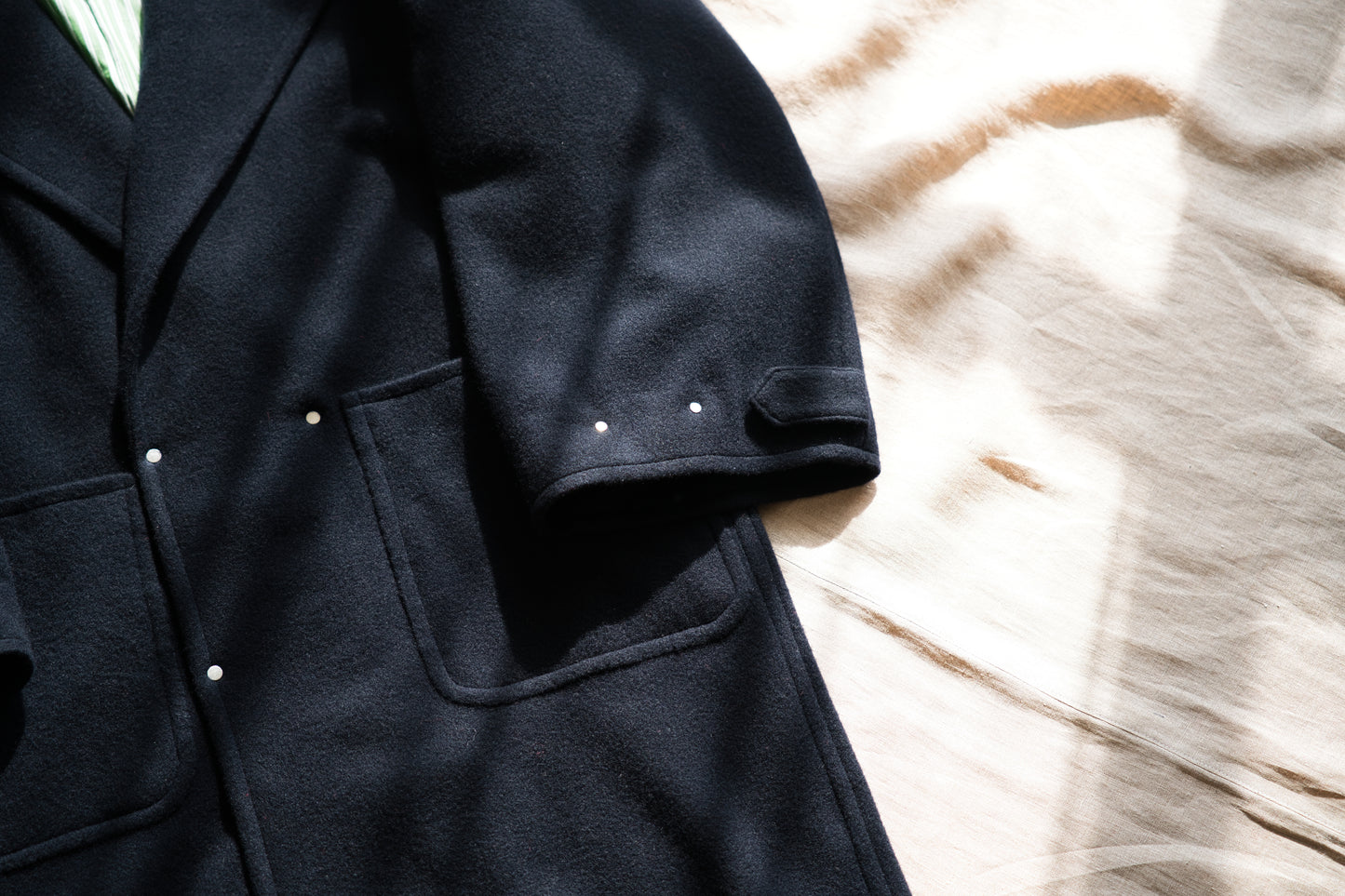 Moss Wool Chester Coat/Navy