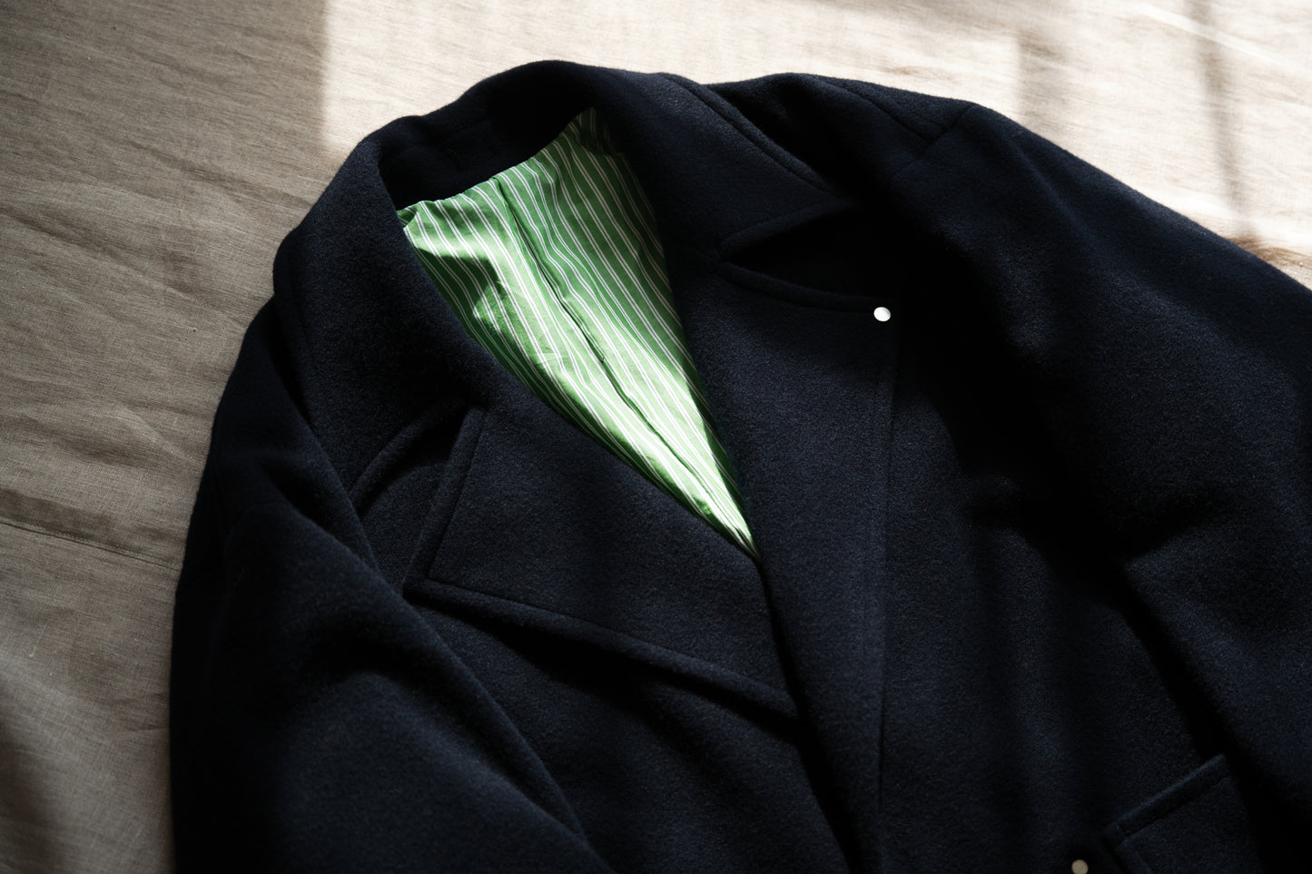 Moss Wool Chester Coat/Navy