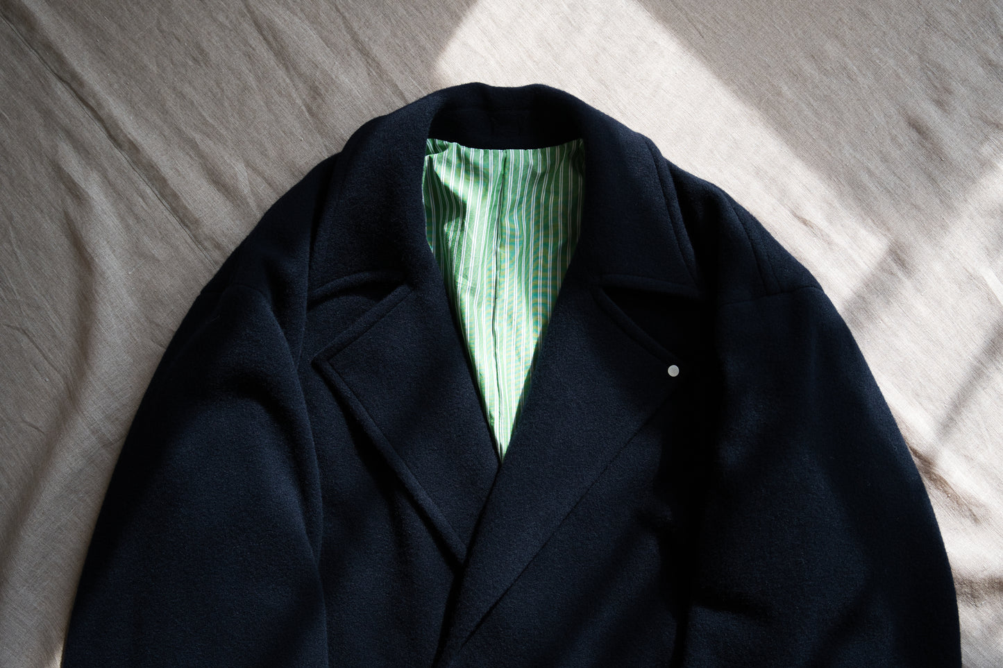 Moss Wool Chester Coat/Navy