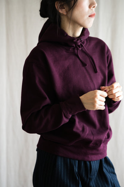 シルキーコットンフーディ/Silky Cotton Hoodie/Burgundy
