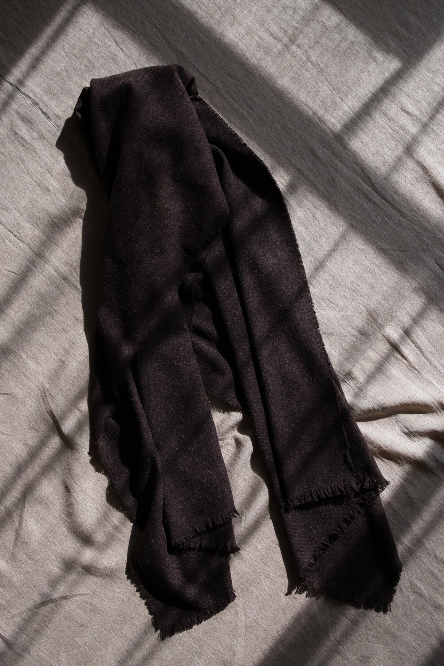 Wool Alpaca Stole/Mottled Brown