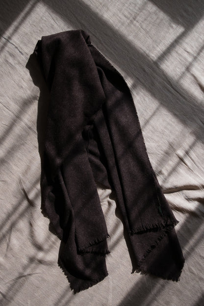 Wool Alpaca Stole/Mottled Brown